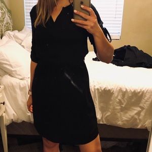 Classic Black Knee-Length Office Dress